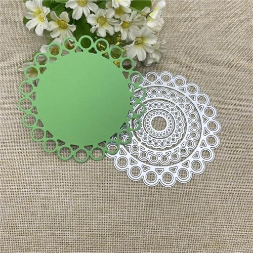 Stanzschablonen für Karten, 11,5 x 11,5 cm, Kreise, Spitze, Blumen, Rahmen, Metall-Stanzformen für Scrapbooking, dekorative Prägung, Handarbeitsvorlage Stanzschablonen für Karten, 11,5 x 11,5 cm, Kreise, Spitze, Blumen, Rahmen, Metall-Stanzformen für Scrapbooking, dekorative Prägung, Handarbeitsvorlage von YANCHIPANGHE