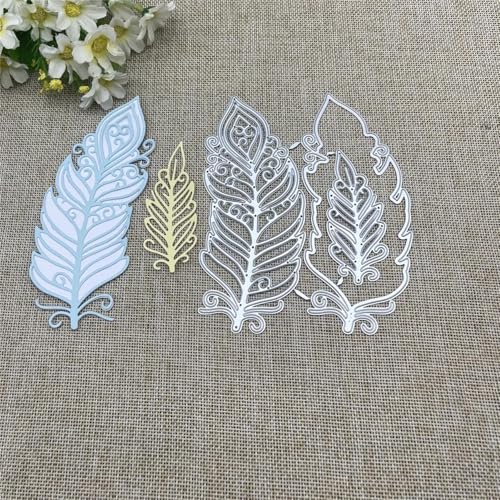 Stanzschablonen für Karten, 13,7 x 11,2 cm, Federdekoration, Metall-Stanzform, rundes Loch, Etikett, Etikett, Scrapbooking, Papierhandwerk Stanzschablonen für Karten, 13,7 x 11,2 cm, Federdekoration, Metall-Stanzform, rundes Loch, Etikett, Etikett, Scrapbooking, Papierhandwerk von YANCHIPANGHE