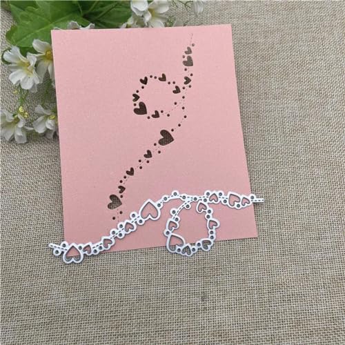 Stanzschablonen für Karten, 14,3 x 4,4 cm, Herz-Spitzenbordüre, Metall-Stanzformen für Scrapbooking, dekorative Prägung, Handarbeitsvorlage Stanzschablonen für Karten, 14,3 x 4,4 cm, Herz-Spitzenbordüre, Metall-Stanzformen für Scrapbooking, dekorative Prägung, Handarbeitsvorlage von YANCHIPANGHE