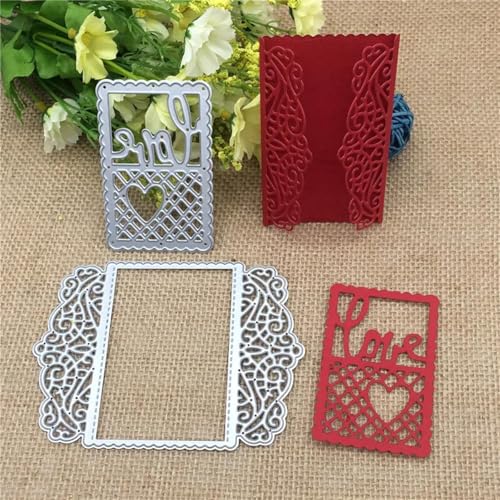 Stanzschablonen für Karten, 8,8 x 11,9 cm, Herz-Design, Spitzenrahmen, Metall-Stanzform für Scrapbooking, Fotoalbum, dekorative Prägeschablone, Papierkarten, Schablonen Stanzschablonen für Karten, 8,8 x 11,9 cm, Herz-Design, Spitzenrahmen, Metall-Stanzform für Scrapbooking, Fotoalbum, dekorative Prägeschablone, Papierkarten, Schablonen von YANCHIPANGHE