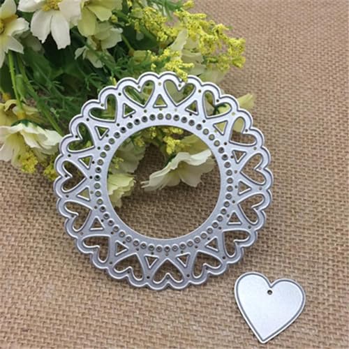 Stanzschablonen für Karten, 9 x 9 cm, rund, Herzen, Blume, Herz, Rahmen, Metall-Stanzformen für Scrapbooking, Album, Prägung, Papier, Karten, dekoratives Handwerk Stanzschablonen für Karten, 9 x 9 cm, rund, Herzen, Blume, Herz, Rahmen, Metall-Stanzformen für Scrapbooking, Album, Prägung, Papier, Karten, dekoratives Handwerk von YANCHIPANGHE