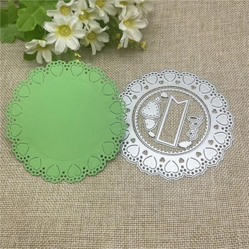 Stanzschablonen für Scrapbooking, 10 x 10 cm, 3D-Herz, Metall-Stanzform, rundes Loch, Etikett, Etikett, Scrapbooking, Papierbasteln von YANCHIPANGHE