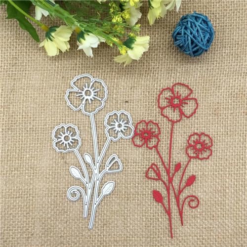 Stanzschablonen für Scrapbooking, 11,9 x 6,4 cm, Blumen-Metall-Stanzformen für Scrapbooking, Alben, Prägung, Papier, Karten, dekoratives Handwerk von YANCHIPANGHE