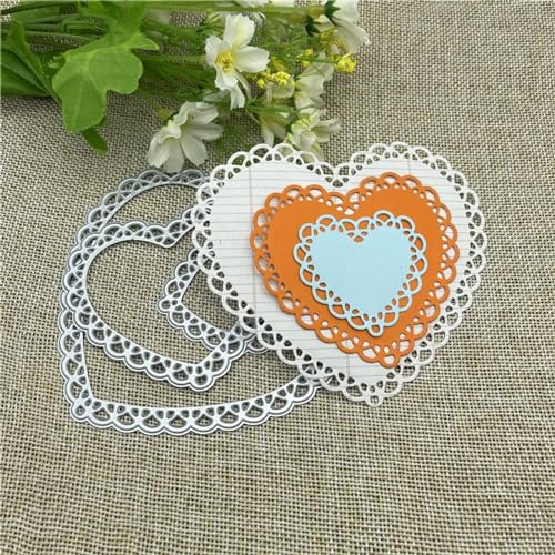 Stanzschablonen für Scrapbooking, 12,2 x 10 cm, 3D-Liebesanzug, Metall-Stanzformen, Weihnachtsblumen, Blätter, Scrapbooking, Papierbasteln von YANCHIPANGHE