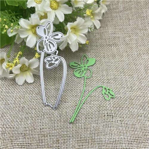 Stanzschablonen für Scrapbooking, 3,5 x 9,1 cm, Blumenpflanze, Metall-Stanzformen für Scrapbooking, dekorative Prägung, Handarbeitsvorlage von YANCHIPANGHE
