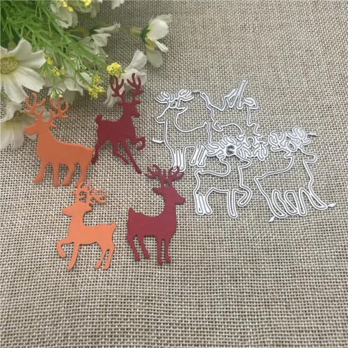 Stanzschablonen für Scrapbooking, 5,5 x 12,2 cm, Weihnachts-Hirsch, Metall-Stanzformen, Scrapbooking, Stanzschablone, Kartenprägung, Fotoalbum, Vorlage von YANCHIPANGHE