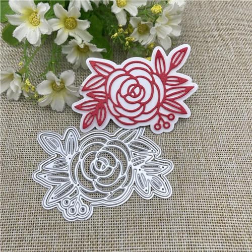 Stanzschablonen für Scrapbooking, 6,1 x 8,8 cm, Blumen, Spitze, Hintergrund, Metall-Stanzformen für Scrapbooking, dekorative Prägung, Handarbeitsvorlage von YANCHIPANGHE