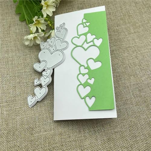Stanzschablonen für Scrapbooking, 6,2 x 12,5 cm, Herz-Spitzenrand, Metall-Stanzform für Scrapbooking, Fotoalbum, dekorative Prägeschablone, Papierkarten, Schablonen von YANCHIPANGHE