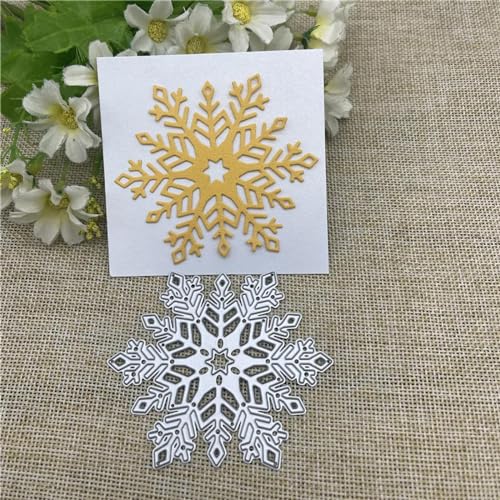 Stanzschablonen für Scrapbooking, 7,1 x 8,1 cm, Schneeflocke, Spitze, Blumen, Rahmen, Metall-Stanzformen für Scrapbooking, dekorative Prägung, Handarbeitsvorlage von YANCHIPANGHE