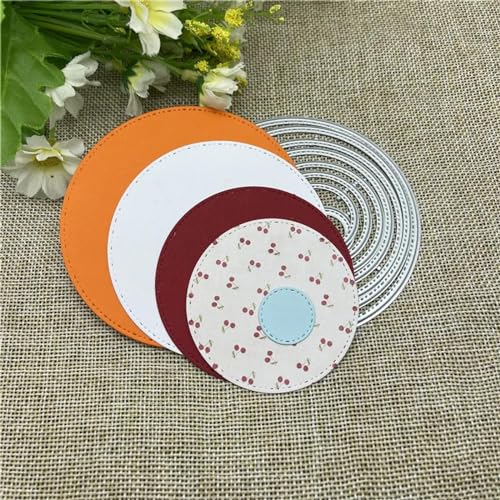 Stanzschablonen für Scrapbooking, 8 Stück, 9,5 x 9,5 cm, Kreise, Metall-Stanzformen, Schablone, Dekoration, Scrapbooking, Stanzformen, Album, Papierbasteln von YANCHIPANGHE