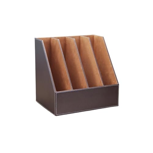 Aktenhalter Vertikaler Aktenordnerhalter aus Leder oder Organizer for Büroprodukte. for Aufbewahren von Akten, Zeitschriften, Notizblöcken Ordner Organizer(Bruin) von YANG11FAN