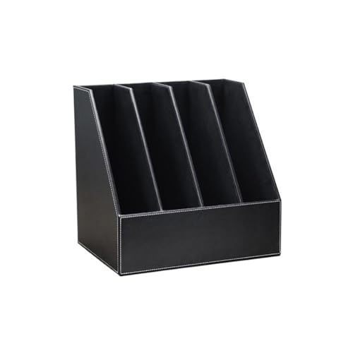 Aktenhalter Vertikaler Aktenordnerhalter aus Leder oder Organizer for Büroprodukte. for Aufbewahren von Akten, Zeitschriften, Notizblöcken Ordner Organizer(Schwarz) von YANG11FAN