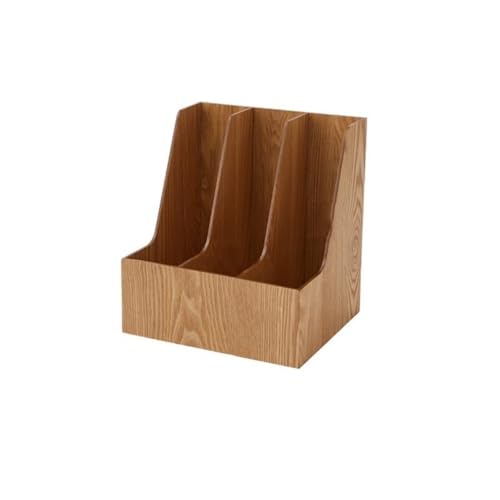 YANG11FAN Aktenordnerhalter, 3 Fächer, Metall, für Zuhause, Büro, Schreibtisch, Buchsortierer, Aufbewahrung, Ablage für Papier, Zeitschriften, Aktenordner (Natur) von YANG11FAN