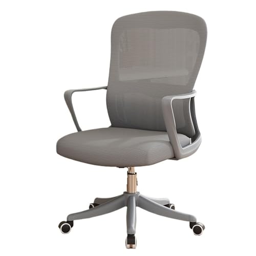 YANG11FAN Bürostuhl Ergonomisch Bürostuhl, ergonomisch, for Büro, Heimschreibtisch, Netzstoff, Feste Armlehne, Chefsessel, Computerstuhl mit Lordosenstütze Schreibtischstuhl(Grigio) von YANG11FAN