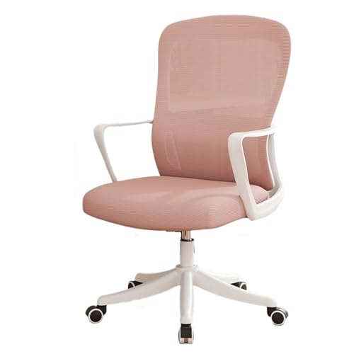 YANG11FAN Bürostuhl Ergonomisch Bürostuhl, ergonomisch, for Büro, Heimschreibtisch, Netzstoff, Feste Armlehne, Chefsessel, Computerstuhl mit Lordosenstütze Schreibtischstuhl(Pink) von YANG11FAN