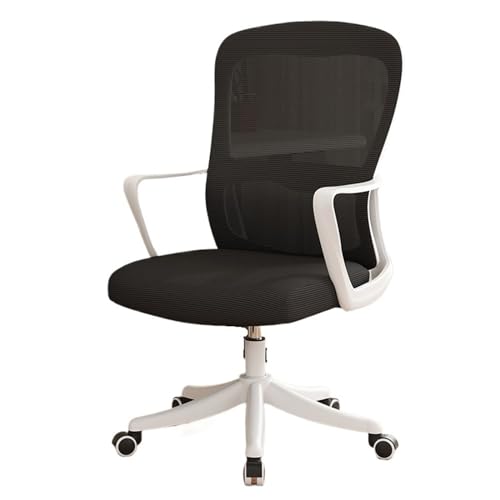 YANG11FAN Bürostuhl Ergonomisch Bürostuhl, ergonomisch, for Büro, Heimschreibtisch, Netzstoff, Feste Armlehne, Chefsessel, Computerstuhl mit Lordosenstütze Schreibtischstuhl(Weiß) von YANG11FAN