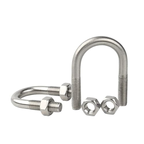 YANGC M6 M8 304 Edelstahl Klemme U Bolzen Schraube Mit Muttern Hoop Pferd 1Set(M6x27mm-(2 set)) von YANGC