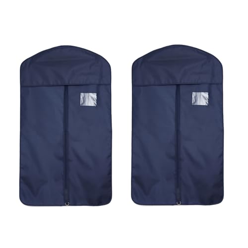 YANGLLYJ 2er-Packkleiderhüllen, Anzugsack für Anzüge Oxford-Stoff für Unterwegs, Waschbare Anzughülle für T-Shirt, Jacke, Anzüge(Blue) von YANGLLYJ