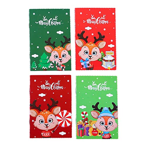 YANGLY 10 Stück Cartoon-Weihnachtsnotizbücher, liniert, kleine Notizblöcke, Weihnachtsparty-Geschenk für Studenten, Kinder, Mädchen, Jungen, Schreiben, Journaling von YANGLY
