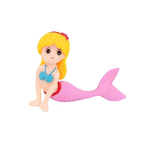 YANGLY 3D-Fischschwanz-Kuchenaufsatz, Dekoration für Mädchen, Geburtstagsparty, DIY Cupcake-Ornamente mit glattem Haar von YANGLY