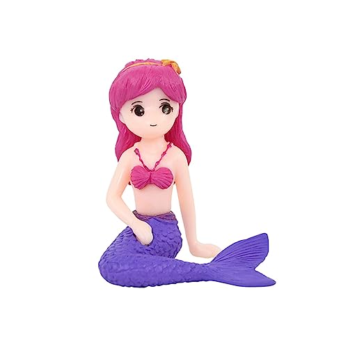 YANGLY 3D-Fischschwanz-Kuchenaufsatz, Dekoration für Mädchen, Geburtstagsparty, DIY Cupcake-Ornamente mit glattem Haar von YANGLY