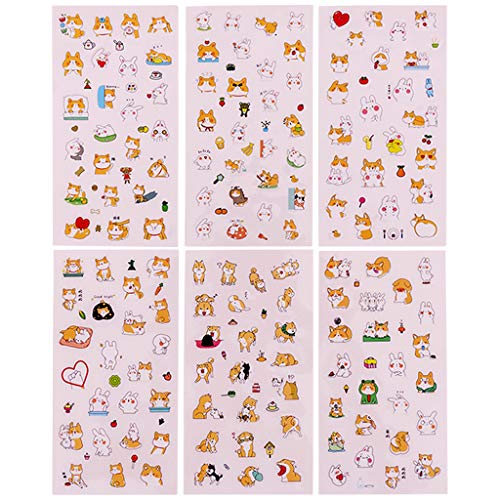 YANGLY 6 Stück schöne Hunde-Aufkleber, Cartoon-Klebeaufkleber, Kaninchen-Welpen-Muster, dekorativ für DIY Scrapbook, Tagebuch, Kindergeschenk YANGLY 6 Stück schöne Hunde-Aufkleber, Cartoon-Klebeaufkleber, Kaninchen-Welpen-Muster, dekorativ für DIY Scrapbook, Tagebuch, Kindergeschenk von YANGLY