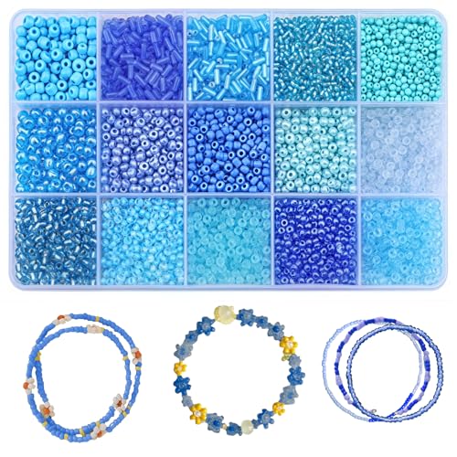 YANGMUM Armbandperlen zur Schmuckherstellung, Glas-Rocailles, Stiftperlen, 2 mm, 3 mm, 4 mm, Röhrenperle 5 mm, lose 15 Farben, ca. 4500 Stück, für selbstgemachte Halsketten, Ohrringe, Sortimente YANGMUM Armbandperlen zur Schmuckherstellung, Glas-Rocailles, Stiftperlen, 2 mm, 3 mm, 4 mm, Röhrenperle 5 mm, lose 15 Farben, ca. 4500 Stück, für selbstgemachte Halsketten, Ohrringe, Sortimente von YANGMUM