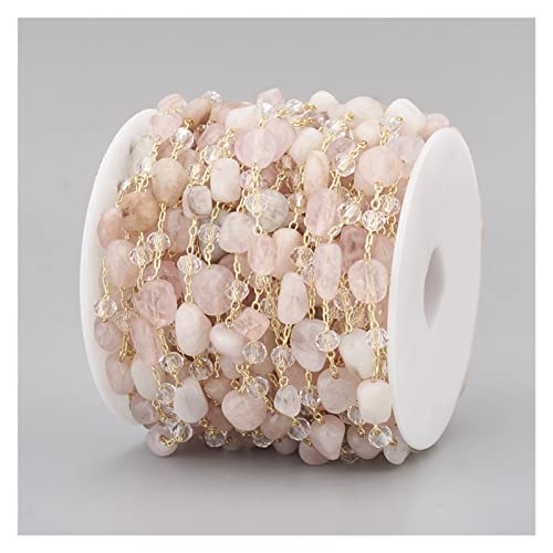yaoqijie 1M unregelmäßiger Naturstein vergoldet Kupferketten mit Rondelle Glasperlen Halskette Armbandkomponenten DIY. Schmuckherstellung Lasting (Color : Style 1, Size : 1m) von YANGQI
