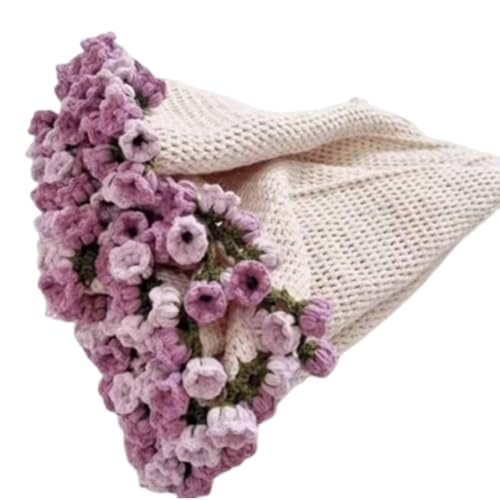 YANGSHINE 1 x fertige Häkelblumen, violette Lilienstrauß, Decke, weich, romantisch, atmungsaktiv, gehäkelter Blumenstrauß, Decke, Geschenk für Jahrestage, Valentinstag YANGSHINE 1 x fertige Häkelblumen, violette Lilienstrauß, Decke, weich, romantisch, atmungsaktiv, gehäkelter Blumenstrauß, Decke, Geschenk für Jahrestage, Valentinstag von YANGSHINE