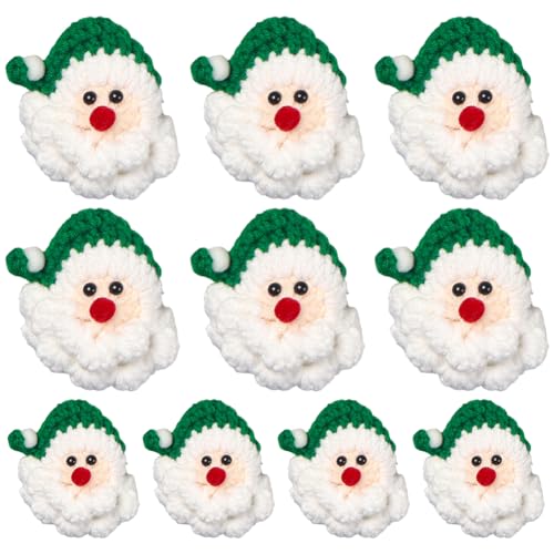 YANGSHINE 10 Stück gehäkelte Weihnachtsmann-Aufnäher, Stricken, Weihnachtsapplikationen, Verzierungen für Bastelarbeiten, Nähen auf Kleidung, Jacken, Rucksäcken, Broschen, Haarspangen und YANGSHINE 10 Stück gehäkelte Weihnachtsmann-Aufnäher, Stricken, Weihnachtsapplikationen, Verzierungen für Bastelarbeiten, Nähen auf Kleidung, Jacken, Rucksäcken, Broschen, Haarspangen und von YANGSHINE