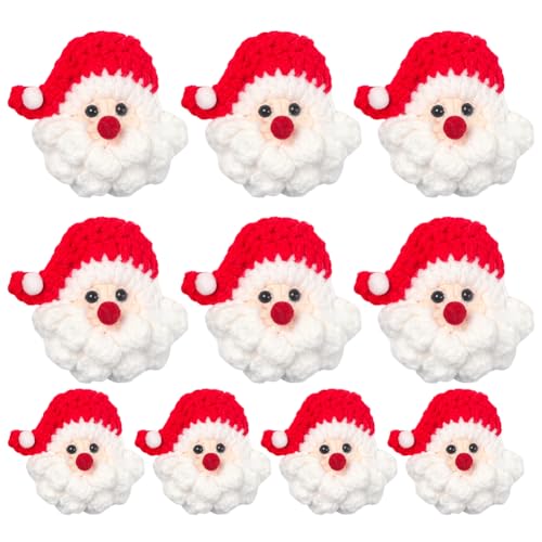 YANGSHINE 10 Stück gehäkelte Weihnachtsmann-Aufnäher, Stricken, Weihnachtsapplikationen, Verzierungen für Bastelarbeiten, Nähen auf Kleidung, Jacken, Rucksäcken, Broschen, Haarspangen und YANGSHINE 10 Stück gehäkelte Weihnachtsmann-Aufnäher, Stricken, Weihnachtsapplikationen, Verzierungen für Bastelarbeiten, Nähen auf Kleidung, Jacken, Rucksäcken, Broschen, Haarspangen und von YANGSHINE