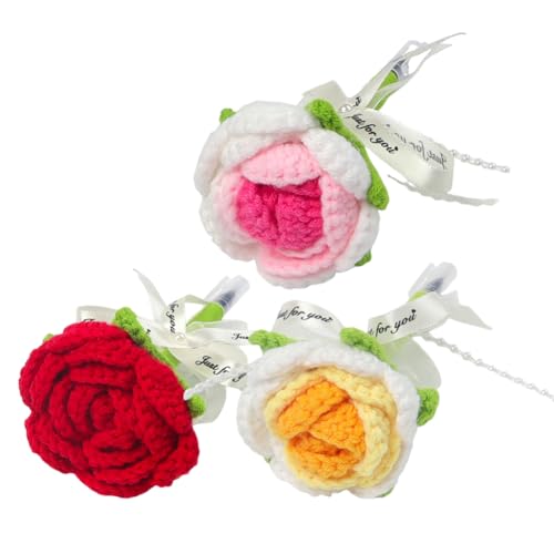 YANGSHINE 3 Stück handgefertigte Häkelrosen-Kugelschreiber, künstliche Blumenform, 0,5 mm, Gel-Tintenroller für Zuhause, Büro, Schule, Partyzubehör, Dekoration, Rose YANGSHINE 3 Stück handgefertigte Häkelrosen-Kugelschreiber, künstliche Blumenform, 0,5 mm, Gel-Tintenroller für Zuhause, Büro, Schule, Partyzubehör, Dekoration, Rose von YANGSHINE