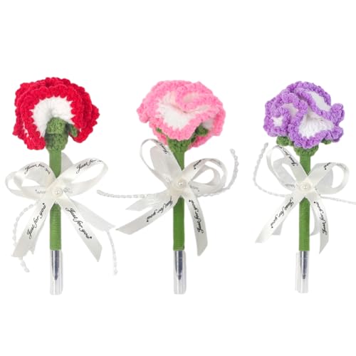 YANGSHINE Handgefertigte Häkelnadel-Kugelschreiber, künstliche Blume, 0,5 mm, Gel-Tintenroller für Zuhause, Büro, Schule, Partyzubehör, Dekoration, Nelke, 3 Stück YANGSHINE Handgefertigte Häkelnadel-Kugelschreiber, künstliche Blume, 0,5 mm, Gel-Tintenroller für Zuhause, Büro, Schule, Partyzubehör, Dekoration, Nelke, 3 Stück von YANGSHINE