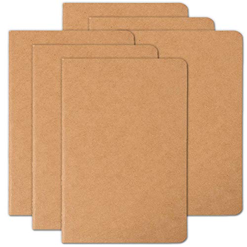 Reisetagebuch-Set mit 6 Notizbüchern für Reisende – weicher brauner Kraftpapier-Einband – A5-Größe – 210 x 140 mm – 60 Seiten/30 Blatt 6 Stück Blank Reisetagebuch-Set mit 6 Notizbüchern für Reisende – weicher brauner Kraftpapier-Einband – A5-Größe – 210 x 140 mm – 60 Seiten/30 Blatt 6 Stück Blank von YANGTE