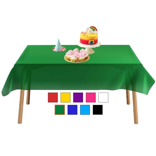 YANGTE Einweg Tischdecke aus Kunststoff 4 Stück,Grün Plastik Tischtuch Rechteck 137x274cm für Tische im Indoor und Outdoor Partys, Garten, Geburtstage, Hochzeiten, Weihnachten von YANGTE