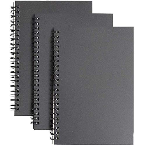 YANGTE Spiralnotizbuch, A5, liniert, 3 Stück, weicher Einband, Krafteinband, schwarz, 100 Seiten/50 Blatt, Memo-Notizblöcke, Planer, perfekt für Reisen, Schule YANGTE Spiralnotizbuch, A5, liniert, 3 Stück, weicher Einband, Krafteinband, schwarz, 100 Seiten/50 Blatt, Memo-Notizblöcke, Planer, perfekt für Reisen, Schule von YANGTE