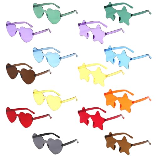 YANGUN 14 Stück Party Brille, Randlose Herz Brille, Farbe Herz Brille, Herz Sonnenbrille Partybrille, Kostümzubehör für Karneval Strandparty Weihnachten YANGUN 14 Stück Party Brille, Randlose Herz Brille, Farbe Herz Brille, Herz Sonnenbrille Partybrille, Kostümzubehör für Karneval Strandparty Weihnachten von YANGUN