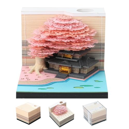 YANGUN 3D-Notizblock, 3D Kalender Abreißen 2026 mit Licht und Staubschutz, Tischkalender-Notizblock, Kreative Magic Baum Haftnotizen für Büro und Zuhause von YANGUN