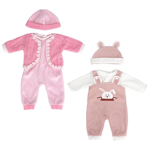 YANGUN 2 Stücke Kleidung Outfits für Baby Puppen, Puppenkleidung, Puppenzubehör mit Hut Langarm Hose, Puppe Zubehör für Baby Puppen, für 36-43 cm Babypuppen, Geschenke für Mädchen Jungen von YANGUN