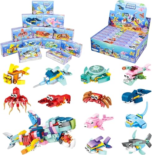 YANGUN Mitgebsel Kindergeburtstag Gastgeschenke, 12 Pack Mini Tiere Bausteine Konstruktionsspielzeug, Montessori Spielzeug Weihnachten Geburtstag Party Geschenke für Kinder ab 3 Jahre von YANGUN