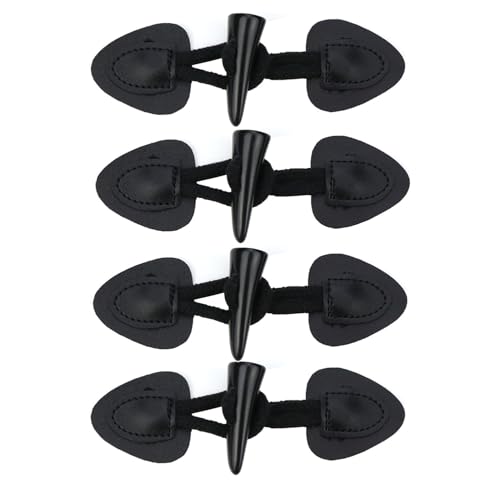4 Paar Leder Knebelknöpfe mit Verschluss - Schwarze Vintage Knebelknöpfe für Mäntel, Jacken, DIY Näharbeiten & Handwerksprojekte - Dekorative Knöpfe für Kleidung und Accessoires von YANGWEN
