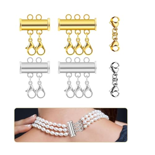 6 PCS Halsketten-Schichtverschlüssen, Armband Verlängerung Lobster, Multi Strang Magnetverschluss Verbinder Mehrsträngiger Extender für DIY Halsketten Armband Schmuckherstellung 6 PCS Halsketten-Schichtverschlüssen, Armband Verlängerung Lobster, Multi Strang Magnetverschluss Verbinder Mehrsträngiger Extender für DIY Halsketten Armband Schmuckherstellung von YANGWEN