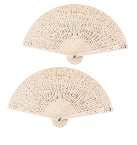 YANGWEN 2 Stück Bambus Handfächer, Faltventilator Deko Fächer Holz Handheld Folding Fans Klappfächer Faltventilator Chinesischer Fächer YANGWEN 2 Stück Bambus Handfächer, Faltventilator Deko Fächer Holz Handheld Folding Fans Klappfächer Faltventilator Chinesischer Fächer von YANGWEN