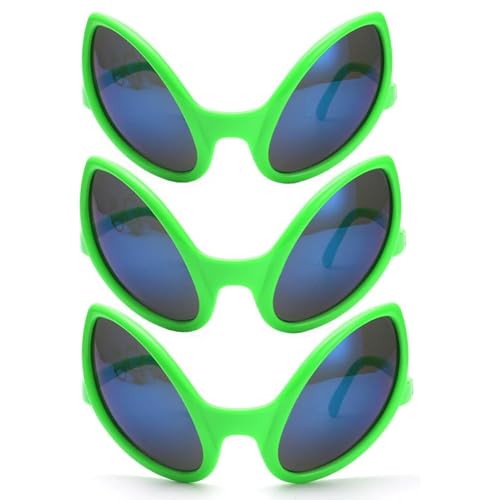 YANGWEN 3 Stück Lustige Alien-Brille Alien-Kostümbrille Dekorative Party-Sonnenbrille Foto-Requisiten für Cosplay Party Favors Karneval von YANGWEN