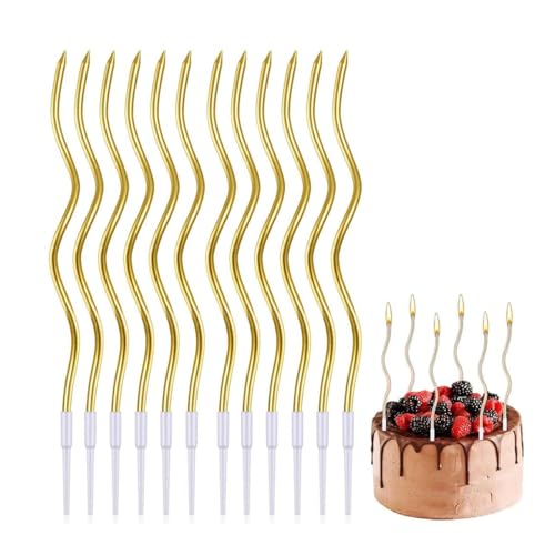 YANGWEN 36 Stück Champagner-Gold Spiral-Geburtstagskerzen - Elegante Kuchenkerzen mit Halter für Torten & Cupcakes - Ideal für Geburtstage, Hochzeiten & Partys YANGWEN 36 Stück Champagner-Gold Spiral-Geburtstagskerzen - Elegante Kuchenkerzen mit Halter für Torten & Cupcakes - Ideal für Geburtstage, Hochzeiten & Partys von YANGWEN