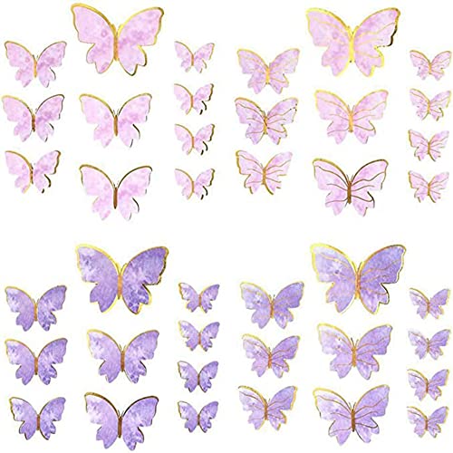 YANGWEN 40 Stück Schmetterlinge Tortendeko Butterfly Cupcake Toppers Topper Hochzeitstorte Deko für Geburtstag Party Liefert von YANGWEN