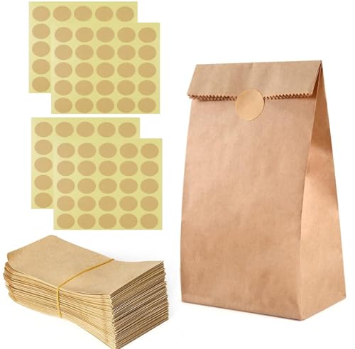 Samentütchen,100 Stück Papiertüten Klein Braun,Mini Papiertüten Braun Kraftpapier Tüten zum Verpacken oder Aufbewahren kleiner Gegenstände (6x10cm) von YANGWEN