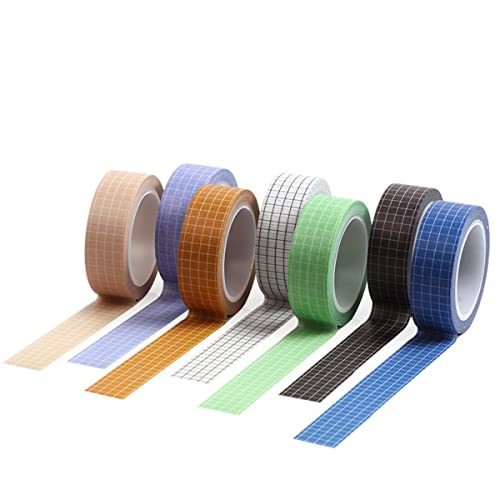 YANGWEN Washi Tape Set, 7 Rolls Farbe Kariertes Muster Washi Masking Tape Dekorative Klebeband für Scrapbooking DIY Handwerk YANGWEN Washi Tape Set, 7 Rolls Farbe Kariertes Muster Washi Masking Tape Dekorative Klebeband für Scrapbooking DIY Handwerk von YANGWEN