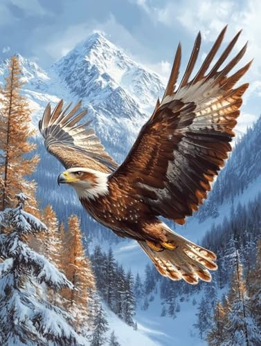 Adler Diamond Painting (70x95cm), Diamant Painting Bilder Berg Crystal Art 5D DIY Eckige Steine Diamant Malerei Cross Stitch Stickerei Basteln Erwachsene für Deko Wohnzimmer, Geschenke -yym2507TX von YANGYUMBOU