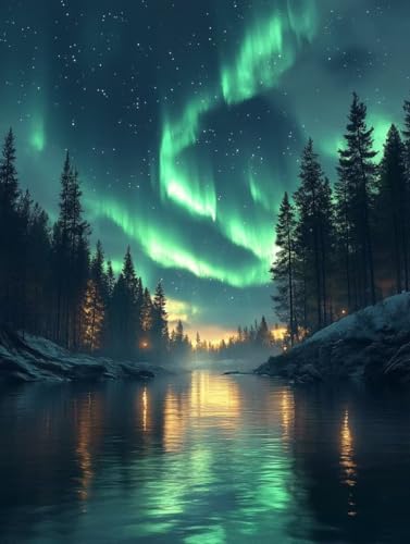 Diamond Painting Aurora Diamond Painting Erwachsene, 5D DIY Crystal Art Wald Muster Quadratische Steine Vollbohrer Mosaik Bastelset Erwachsene für Zimmer Deko, Geschenke für Frauen 80x110cm -yym2507K1 Diamond Painting Aurora Diamond Painting Erwachsene, 5D DIY Crystal Art Wald Muster Quadratische Steine Vollbohrer Mosaik Bastelset Erwachsene für Zimmer Deko, Geschenke für Frauen 80x110cm -yym2507K1 von YANGYUMBOU